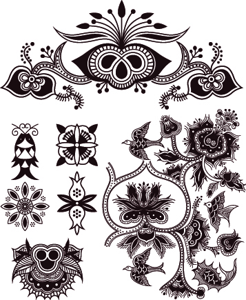 free vector Exquisite Classic Traditional Pattern Vector Material Exquisite